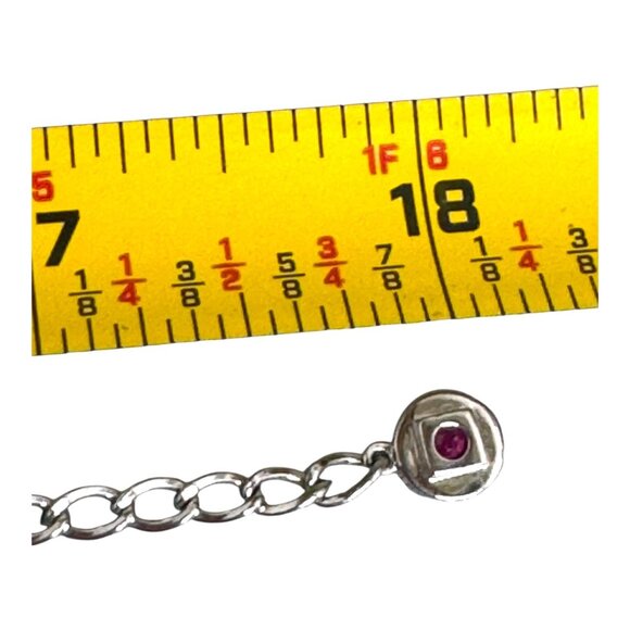 Elle 925 Sterling Silver Chain Necklace Ruby Red Gemstone Pendant Caged Teardrop - Picture 6 of 9